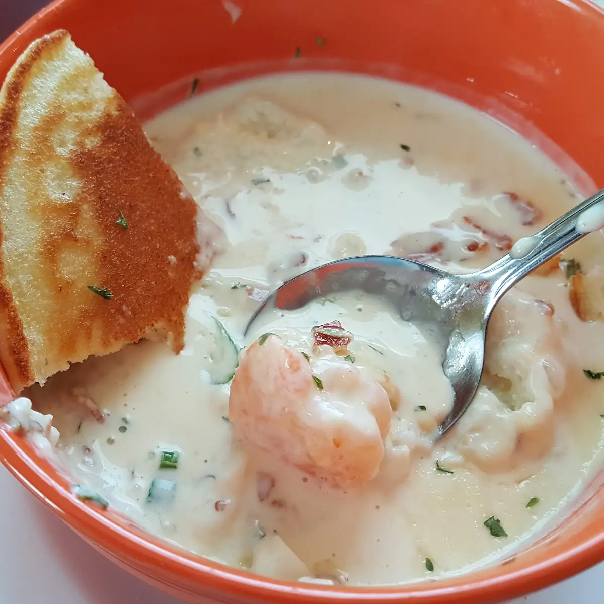 Seafood Soup with Corn Cake