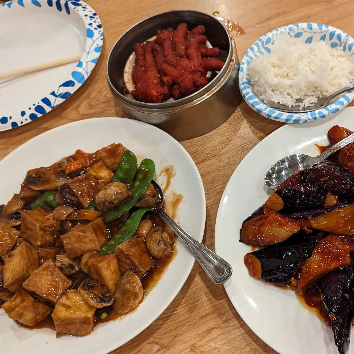 Braised Tofu with Mushrooms and Mixed Vegetables