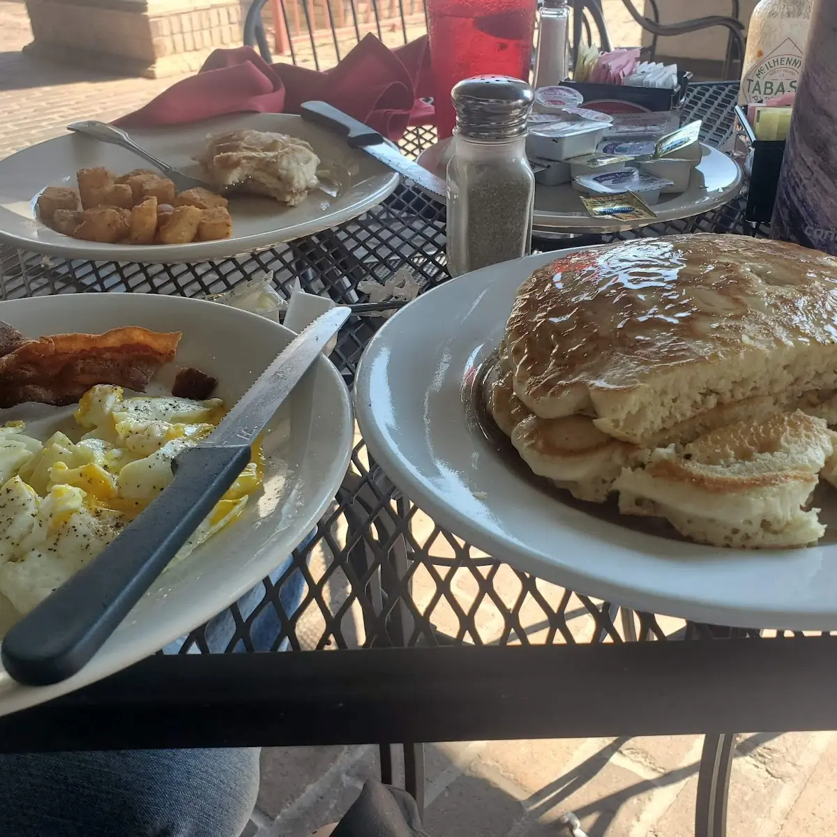 Eggs with Bacon and Pancakes