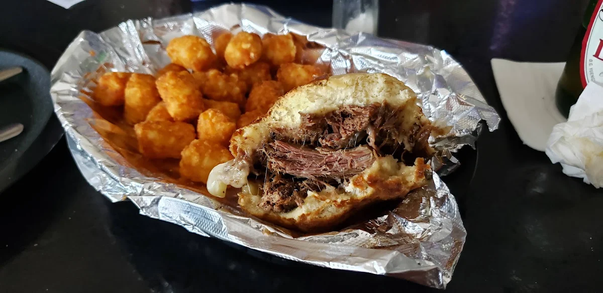 Roast Beef Sandwich and Tater Tots