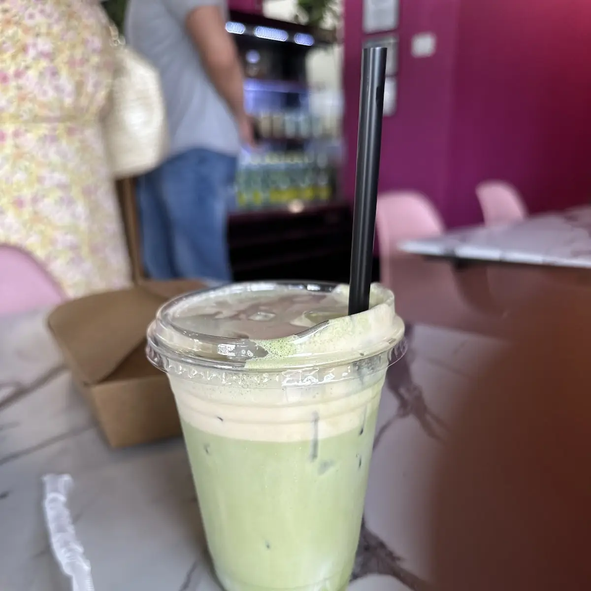 Iced Matcha Latte with Cream