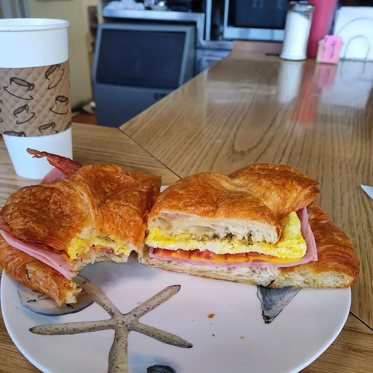 Ham Egg Cheese Croissant Sandwich