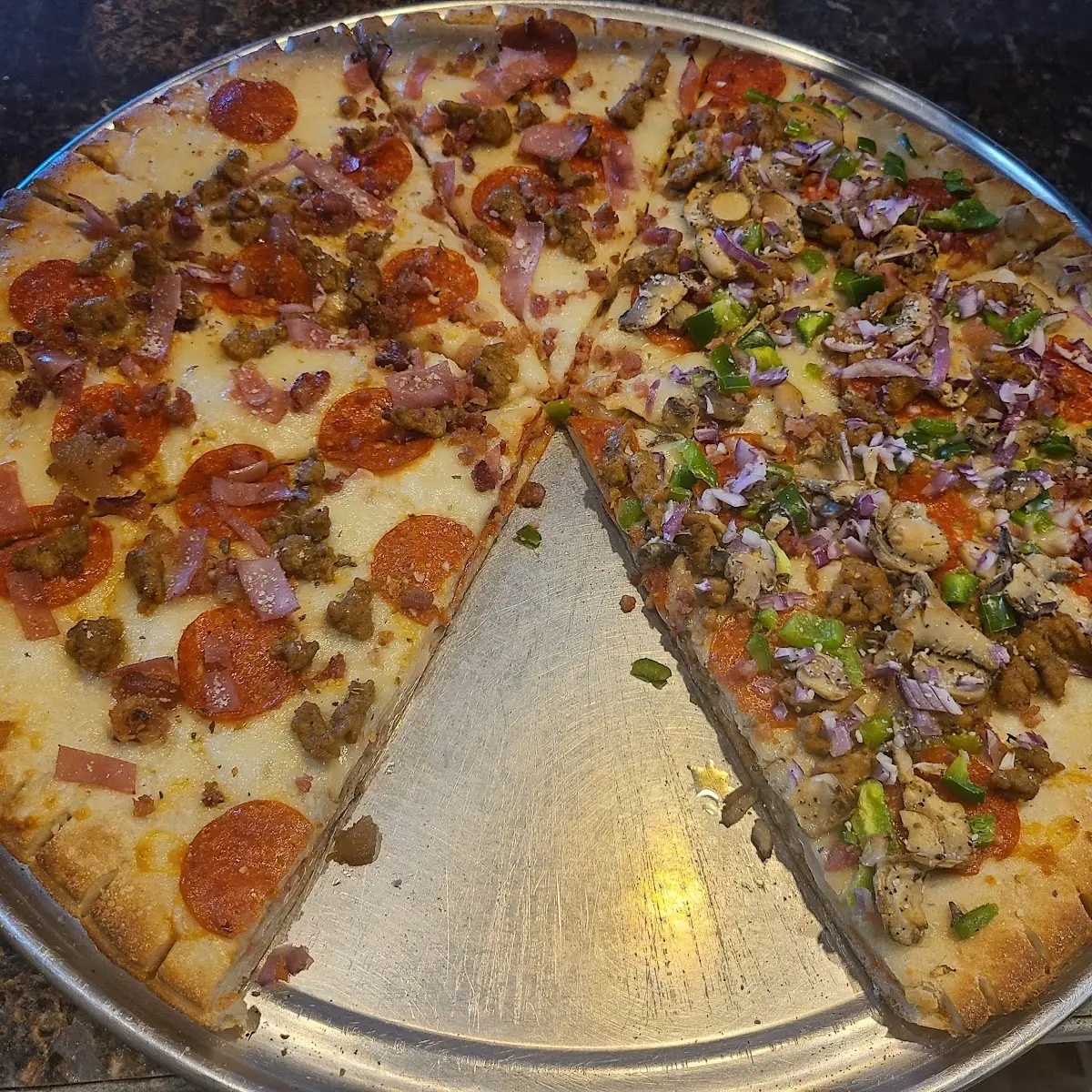 Meat Lovers Stuffed Pizza Supreme Pizza Stuffed