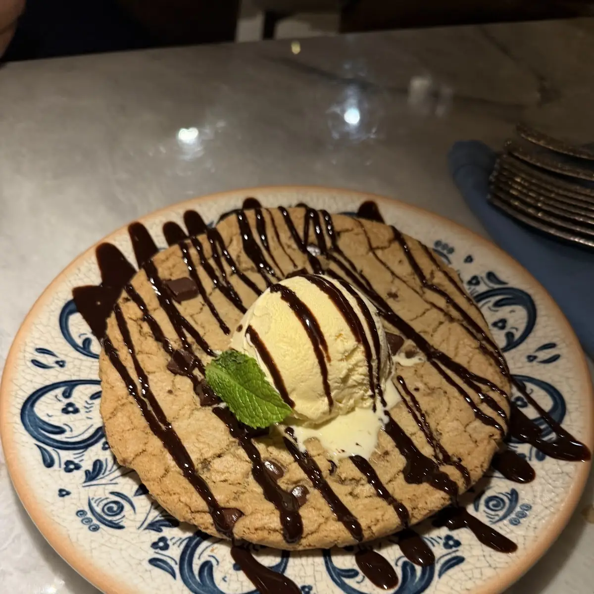Chocolate Chip Cookie with Ice Cream