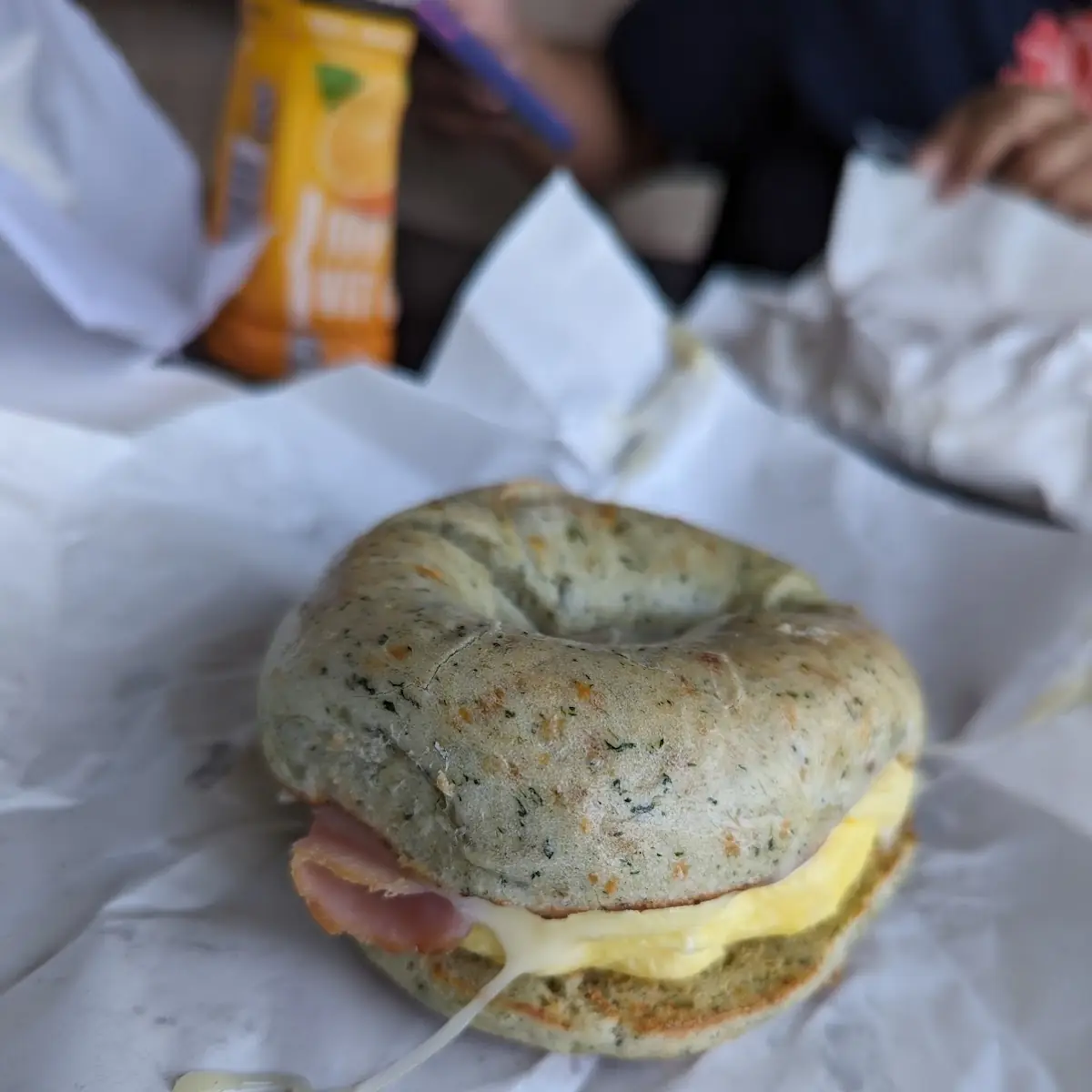 Spinach Parmesan with Egg Ham and Mozzarella Cheese