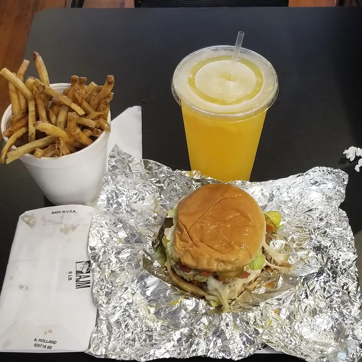 Fresh Squeezed Lemonade Burger and Fries