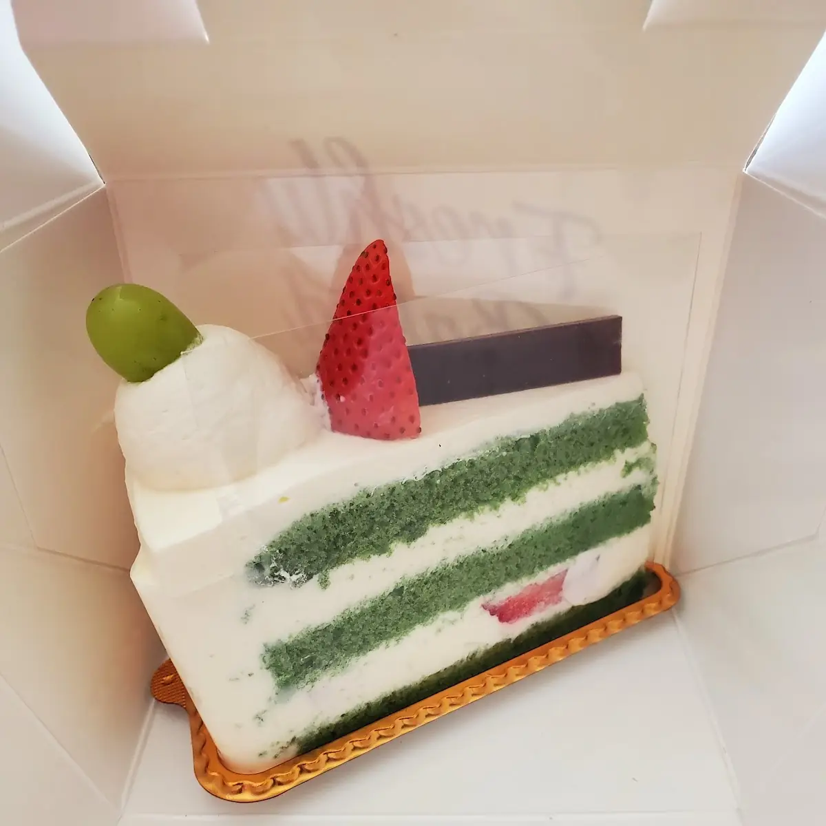 Green Tea Cloud Cake Slice