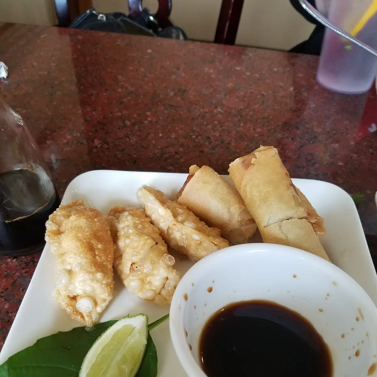Grilled Shrimp & Egg Roll