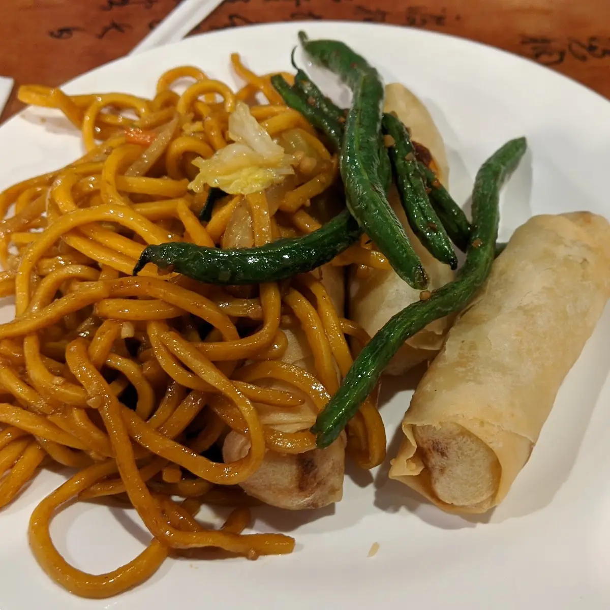 Noodles and Spring Rolls