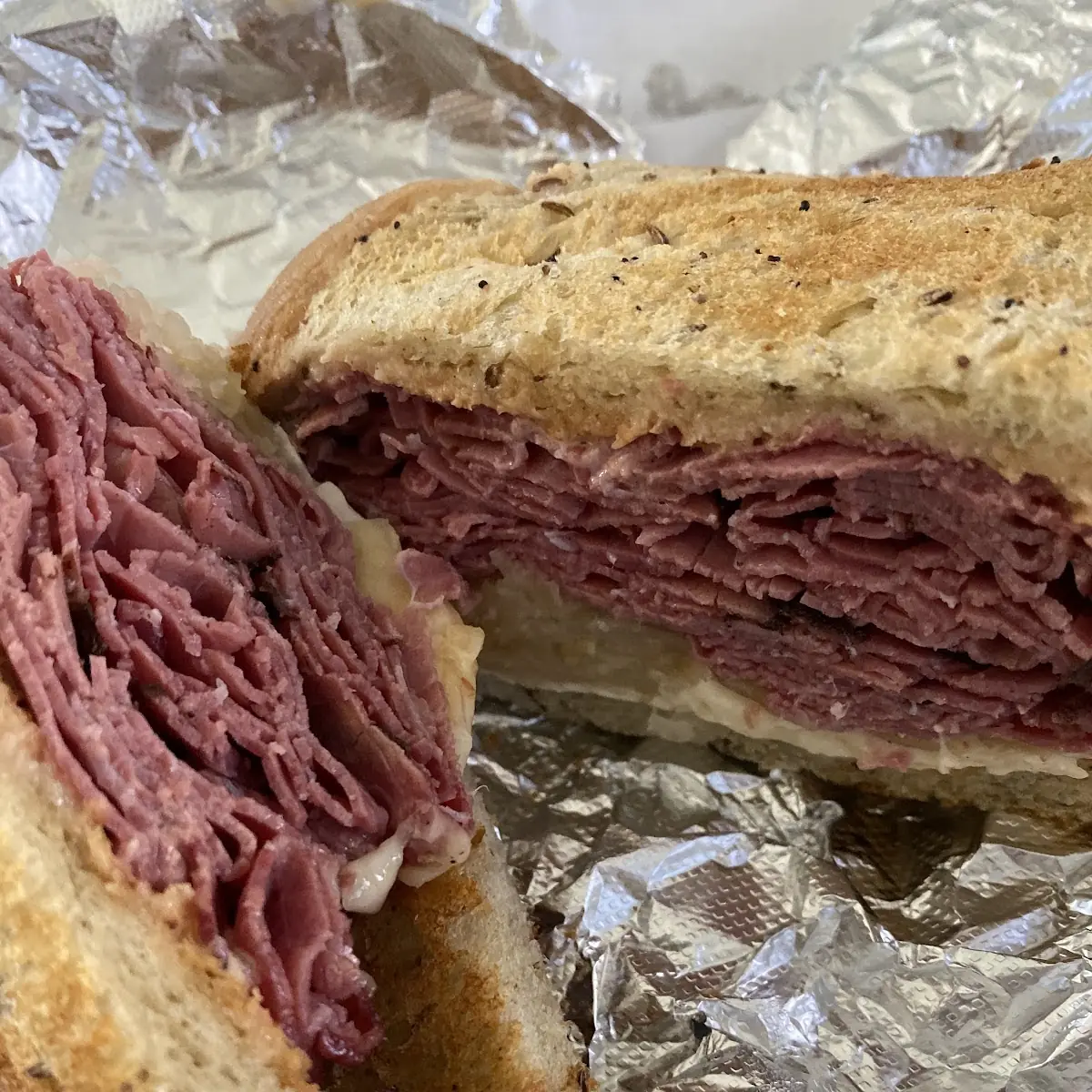 Hot Pastrami and Swiss on Rye