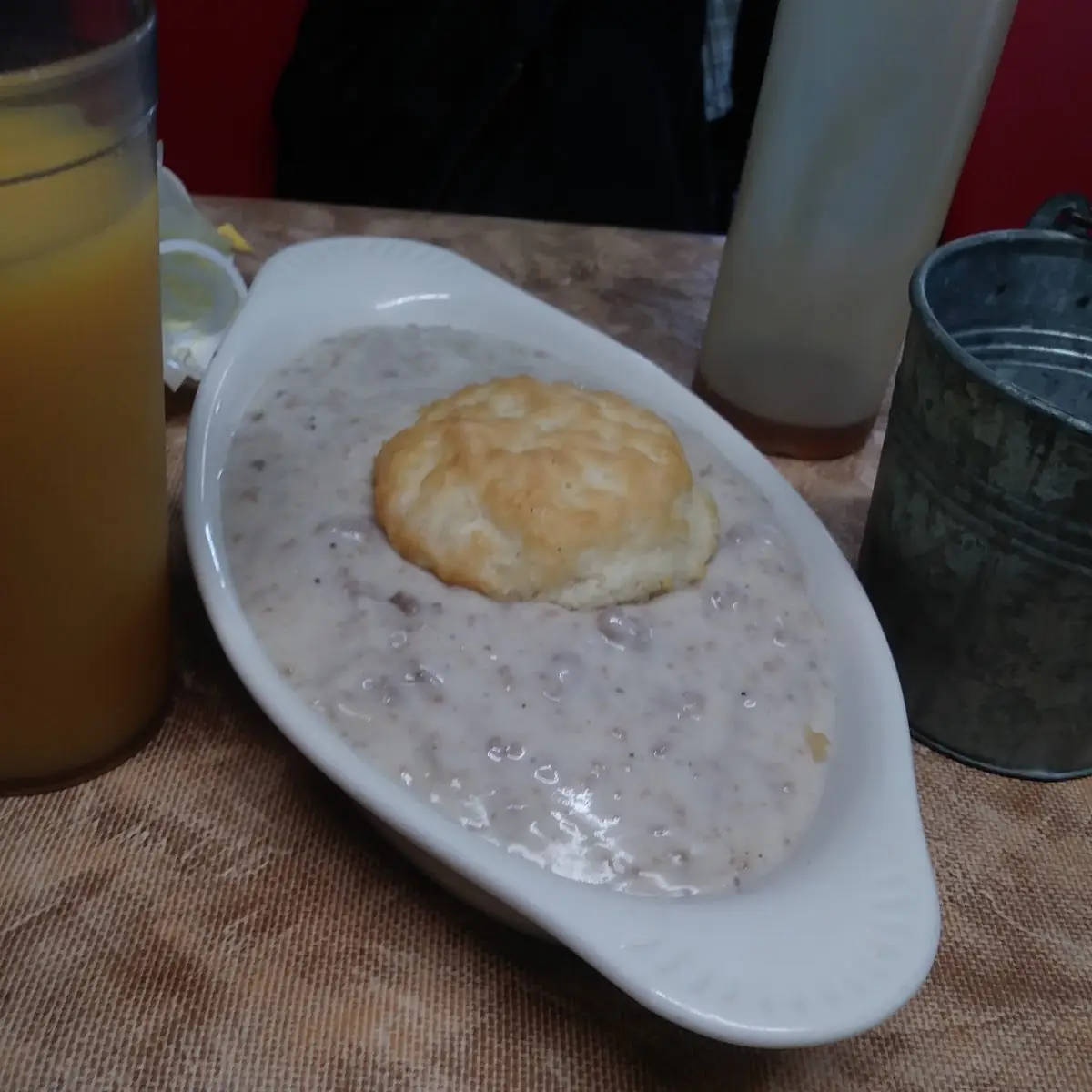 Sausage Gravy over Biscuits
