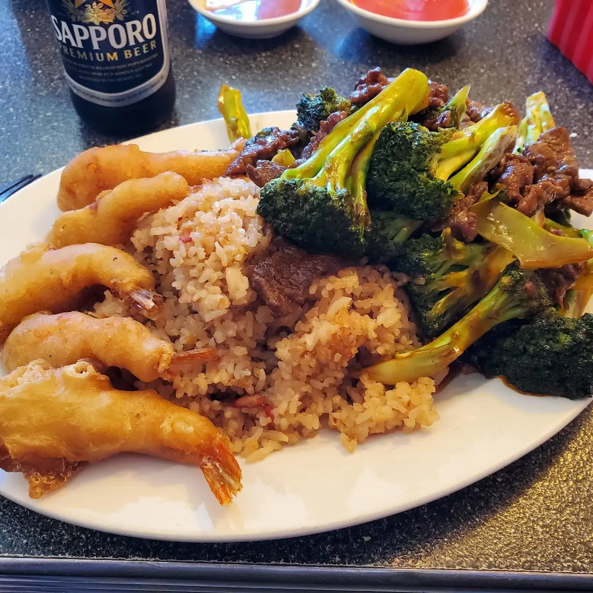 Beef Broccoli Pork Fried Rice Fried Shrimp