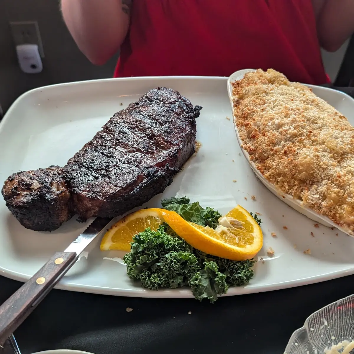 Strip Steak and Lobster Macaroni and Cheese