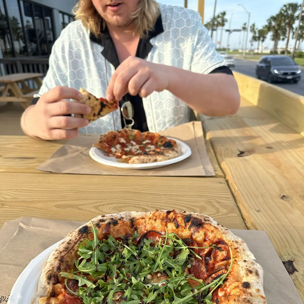 Pepperoni Pizza with Arugula and Balsamic Glaze