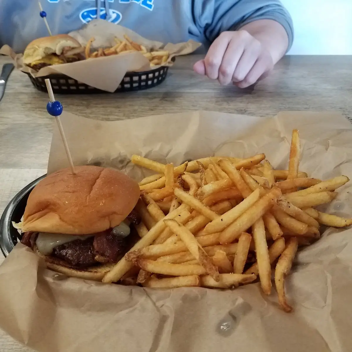 BYOB Burger Single with Bacon & Cheese & Fries