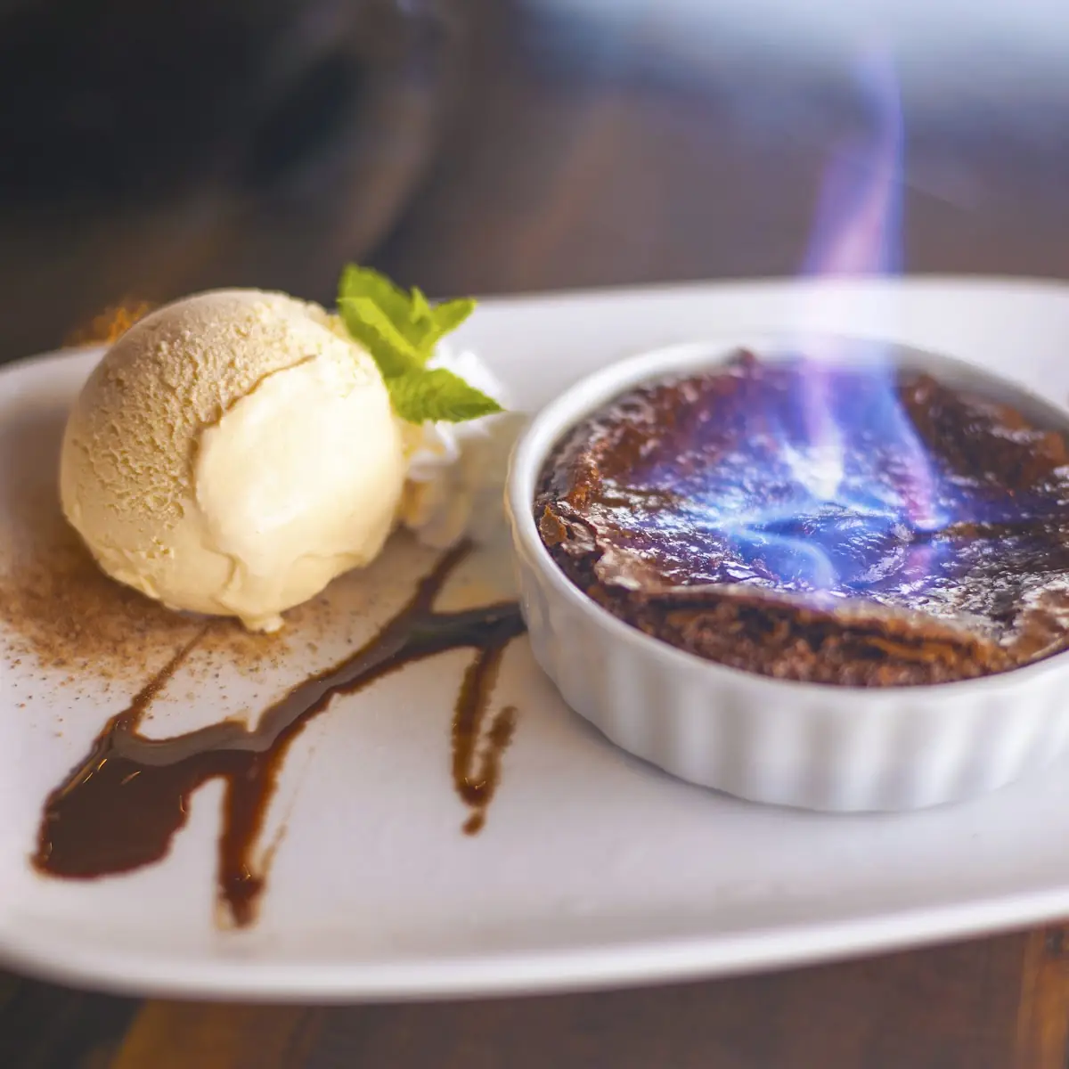 Flamin' Blue Chocolate Molten Lava Cake