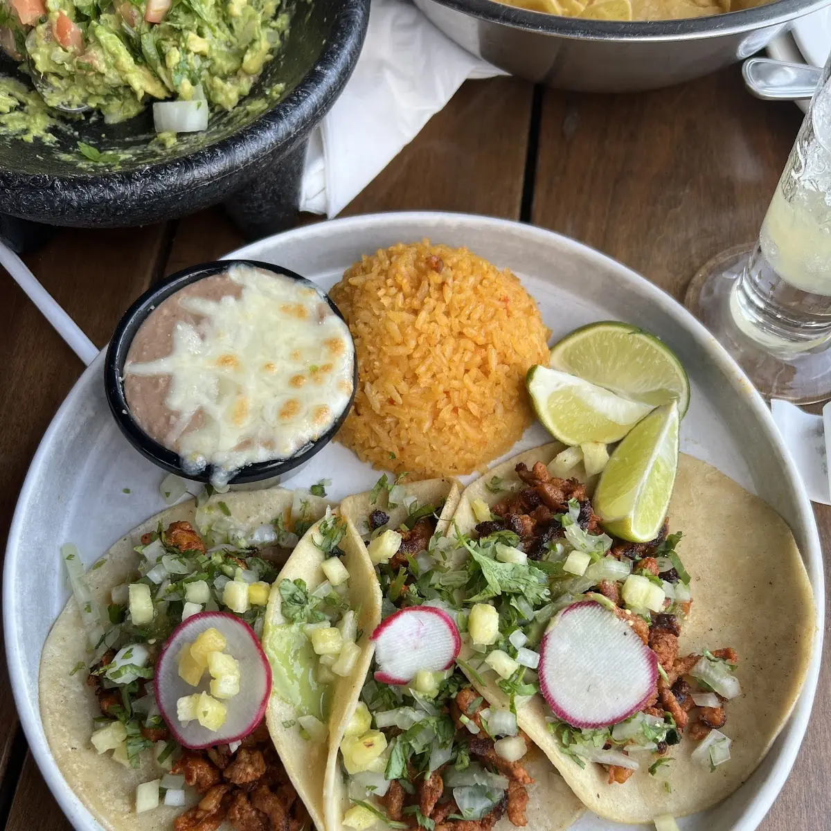 Two Tacos Rice & Beans