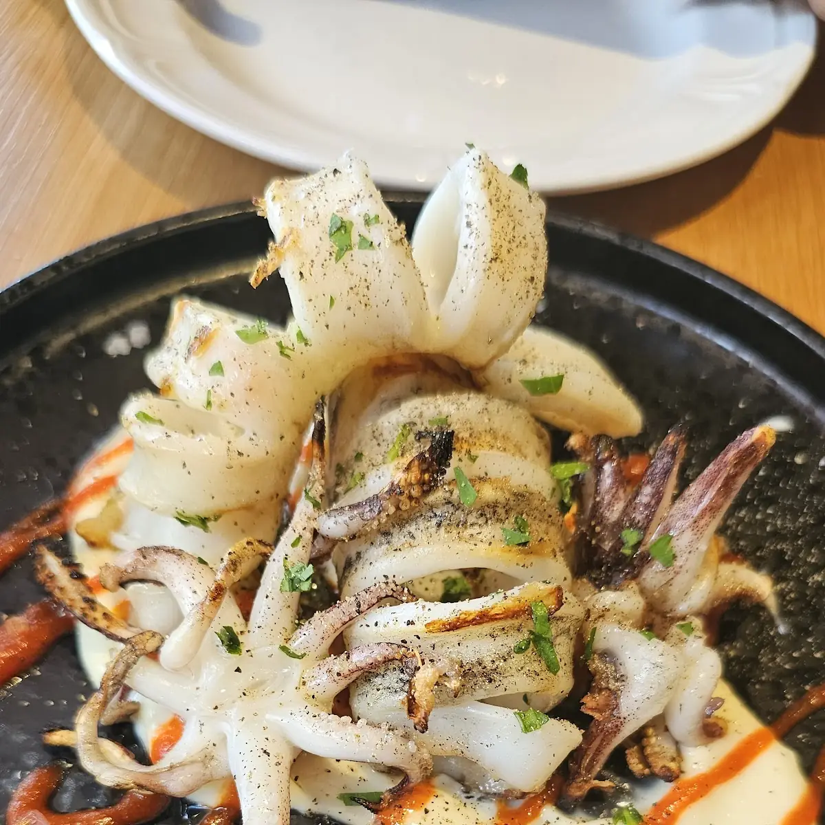 Grilled Squid with Spicy Red, Olivea