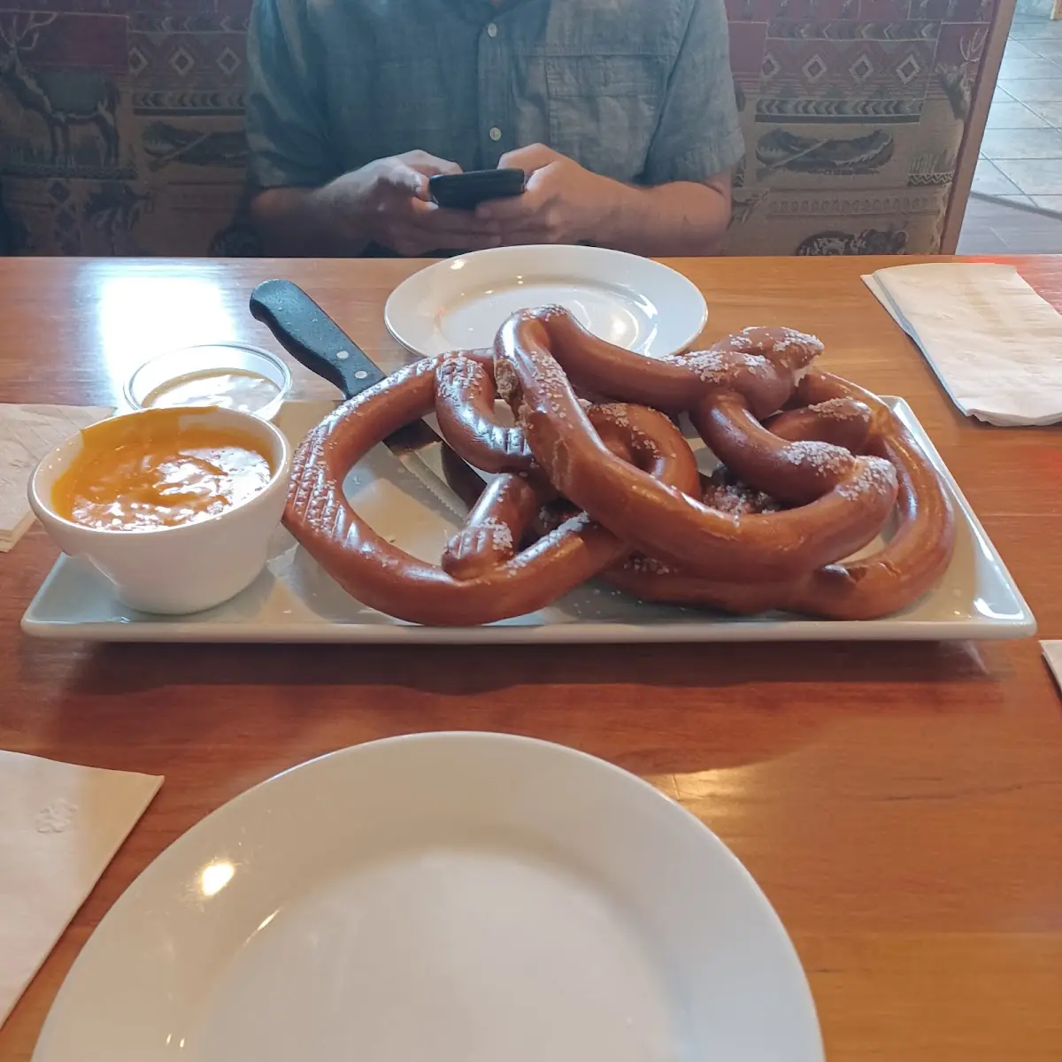 Soft Pretzels with Spotted Cow Cheese Sauce