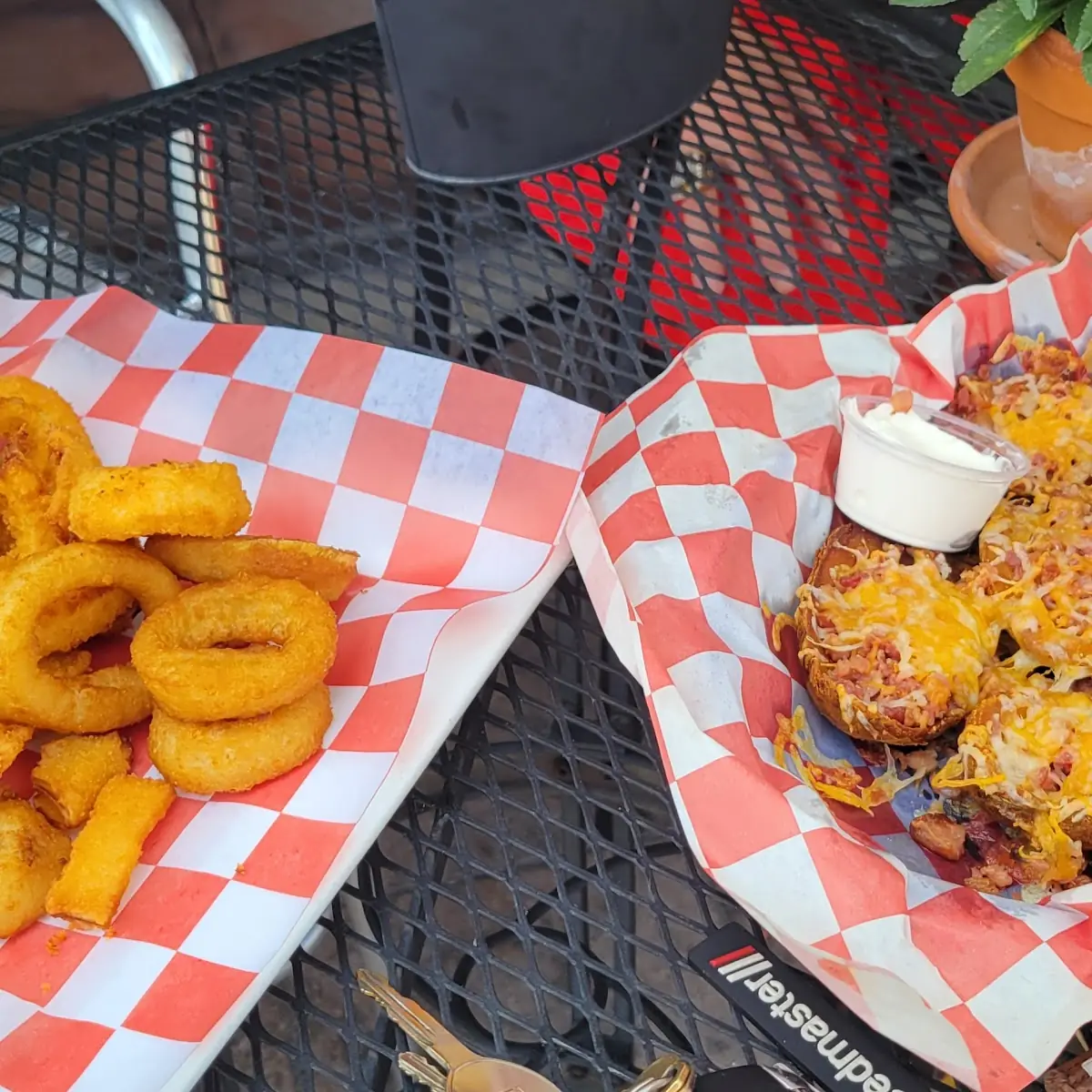 Patty Melt Burger and Potato Skins