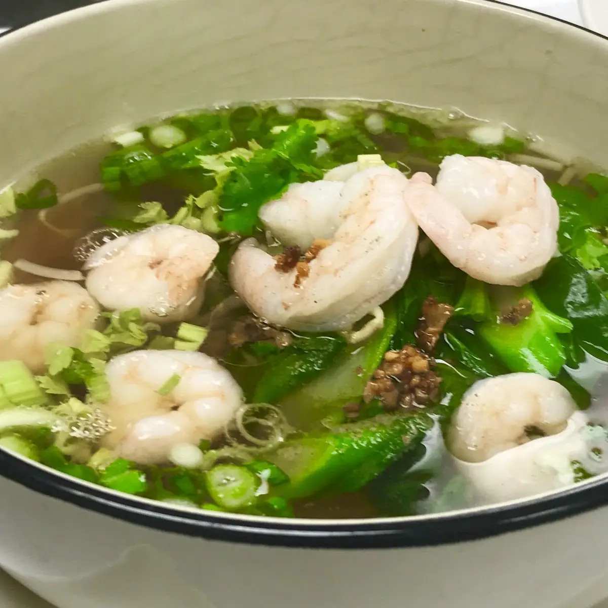 Thai Noodles Soup with Shrimps