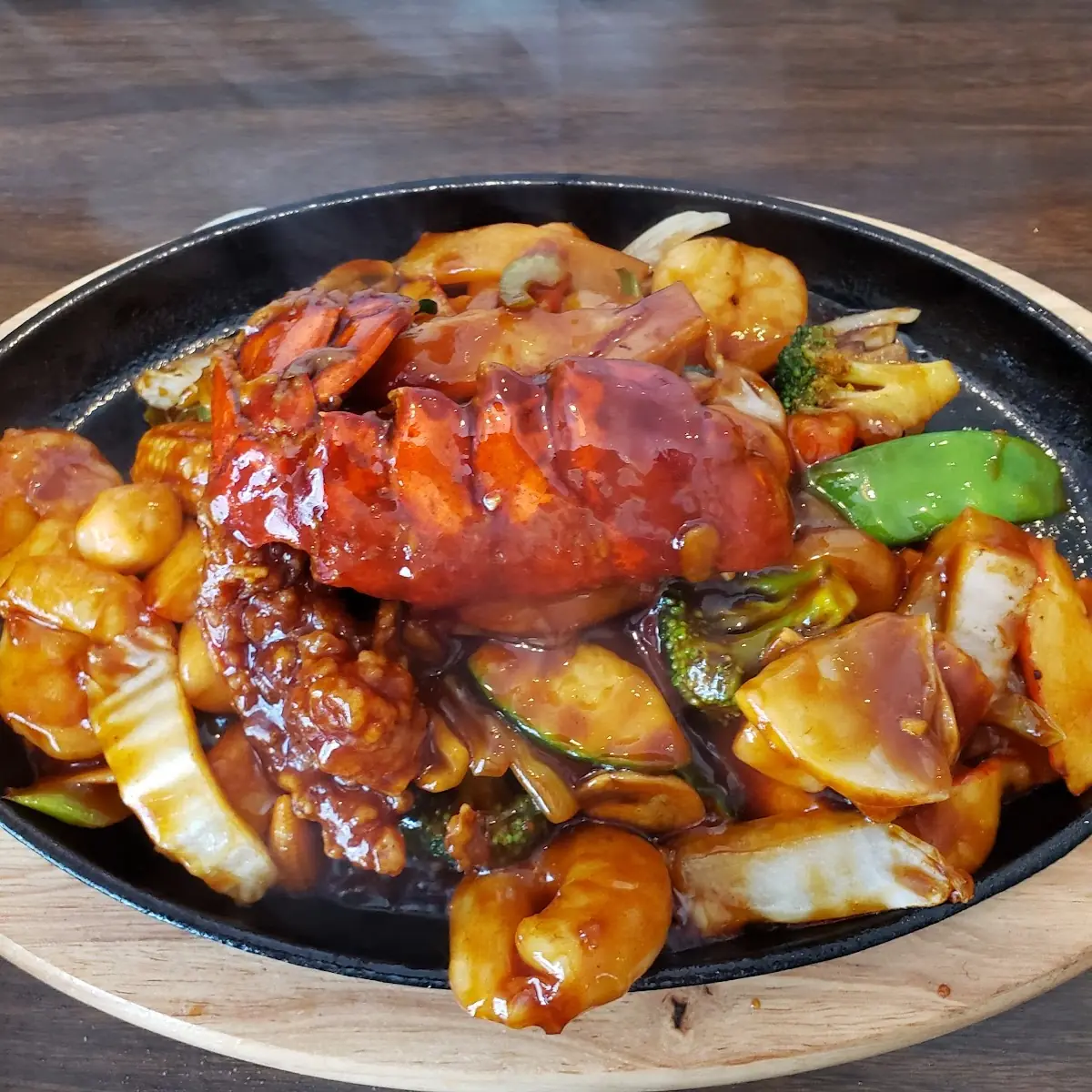 Seafood Combination on a Hot Plate
