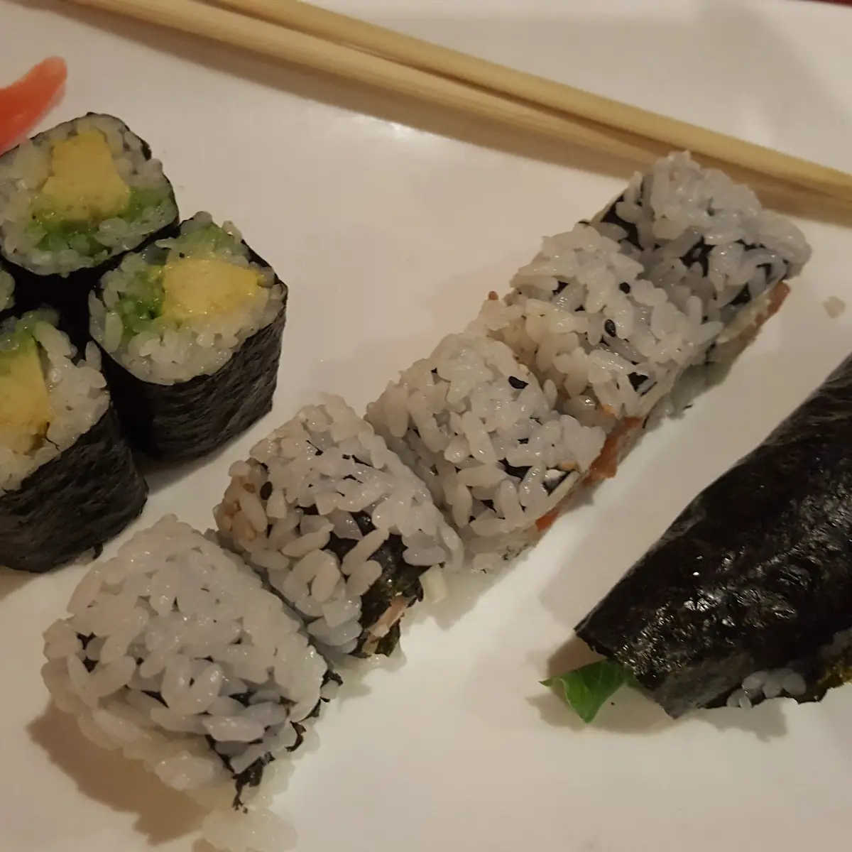 Sushi Rolls and a Hand Roll