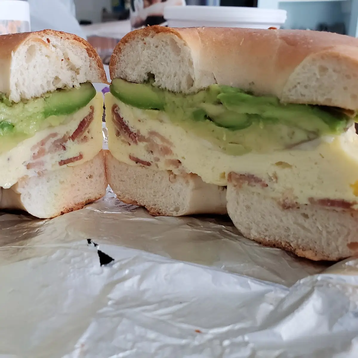 Bacon Egg & Swiss on a Toasted Bagel