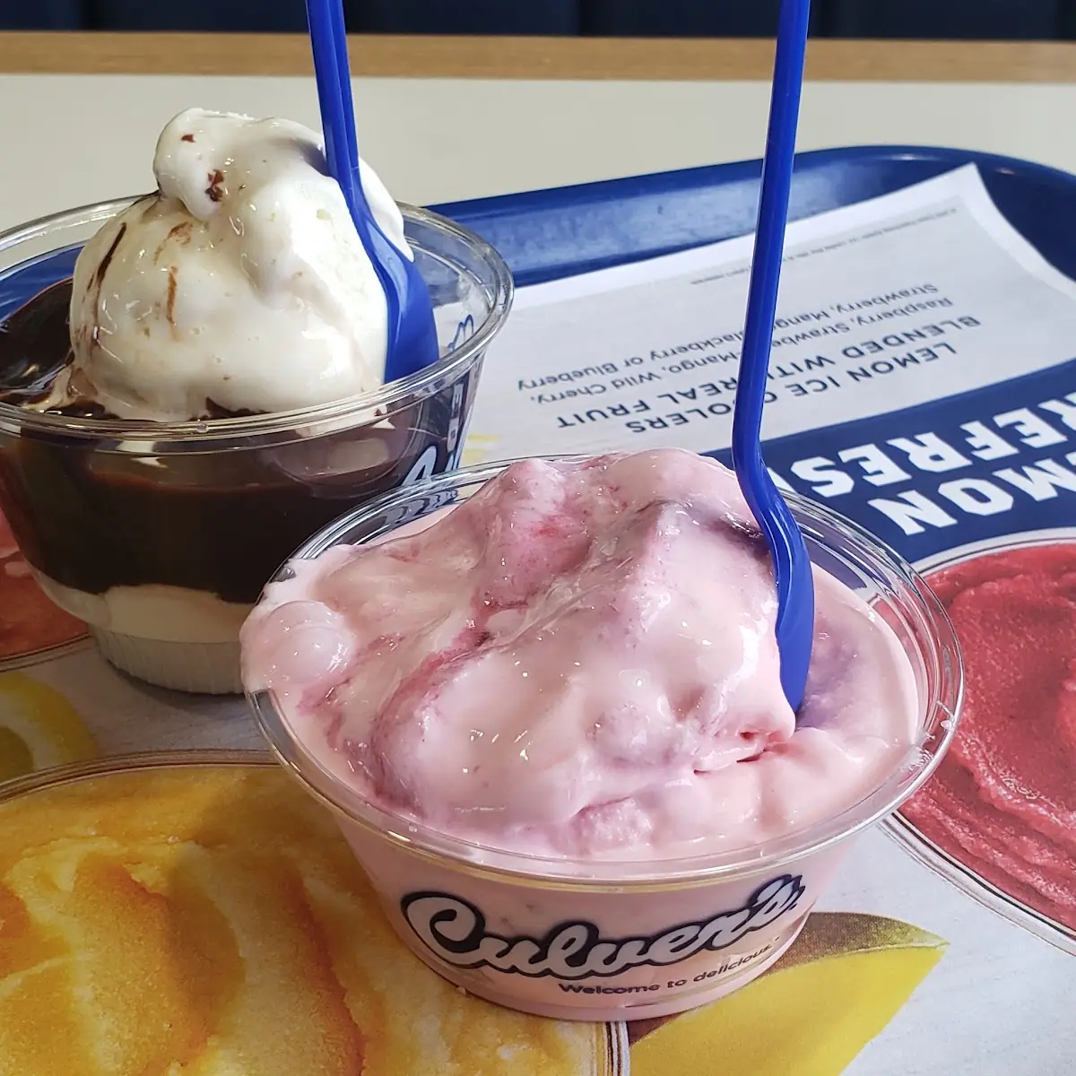 Hit Fudge Sundae and Red Raspberry