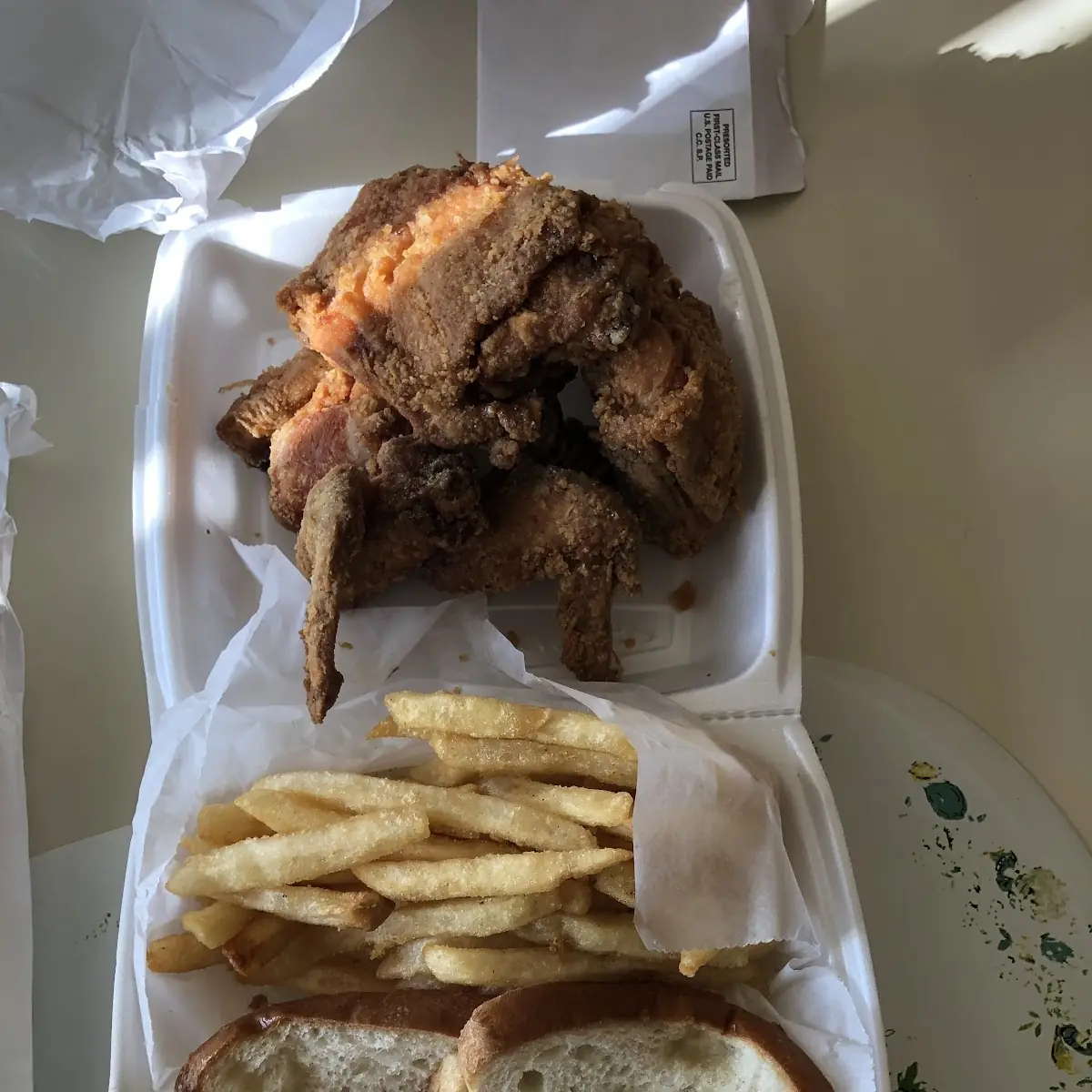 5 Piece Catfish Dinner with Fries and Bread
