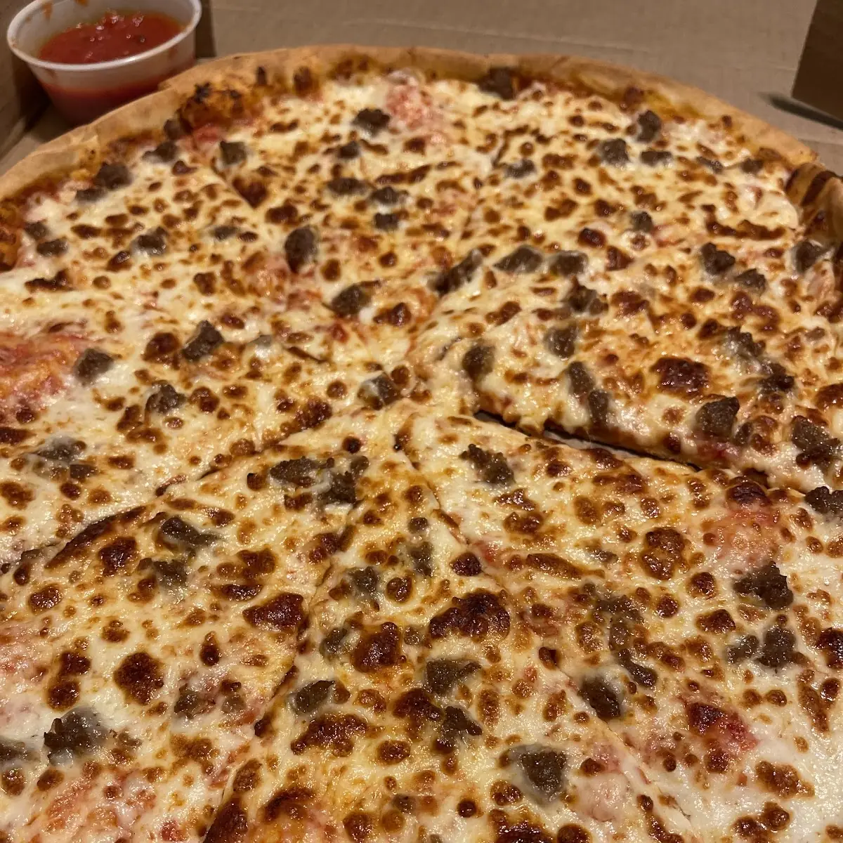 Thin Crust Beef Pizza
