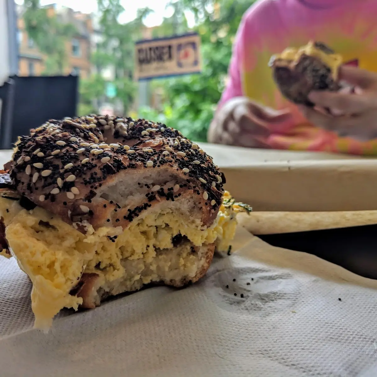 Everything Bagel with Bacon Egg and Cheese