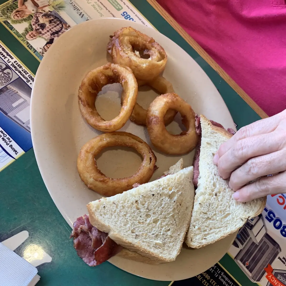 Ruben and Fried Onions Rings