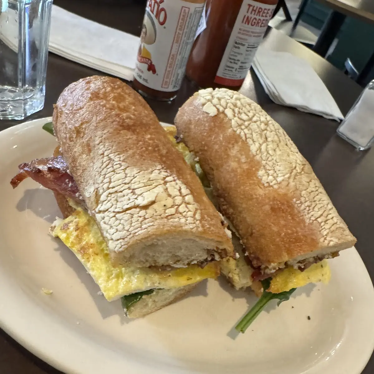 Bacon Egg and Cheese Sandwich on a Baguette
