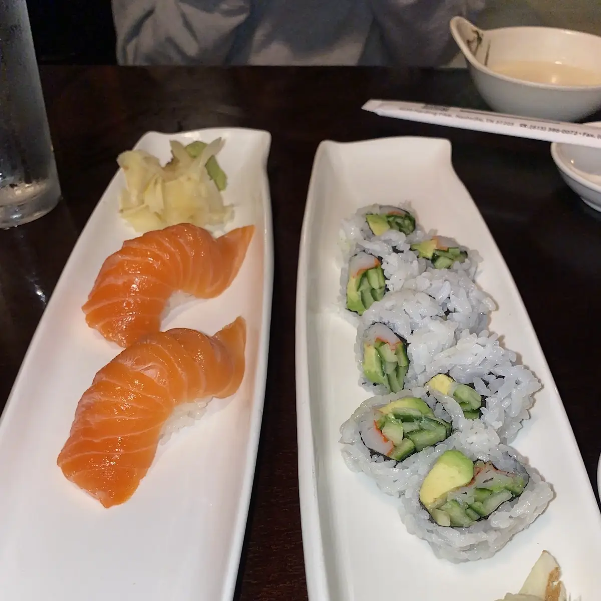 Salmon Sashimi and California Roll