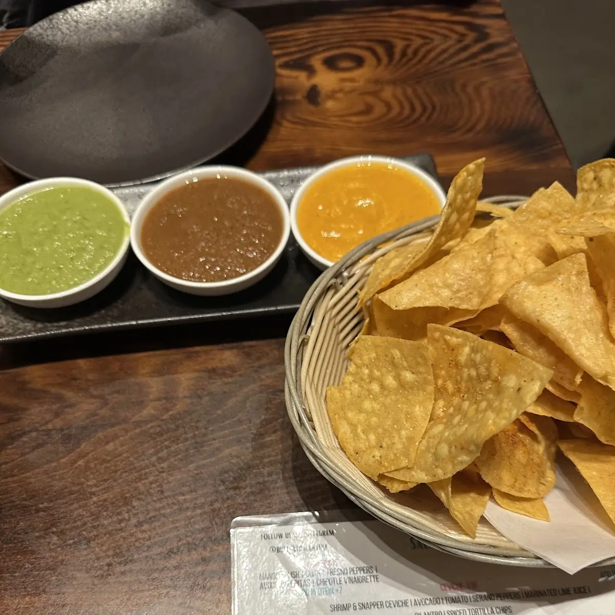Tortilla Chips with Three Salsas