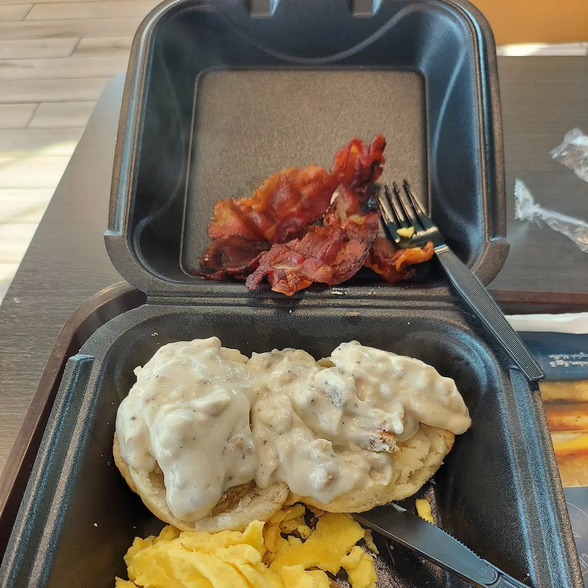 Turkey Sausage with Eggs and Bacon
