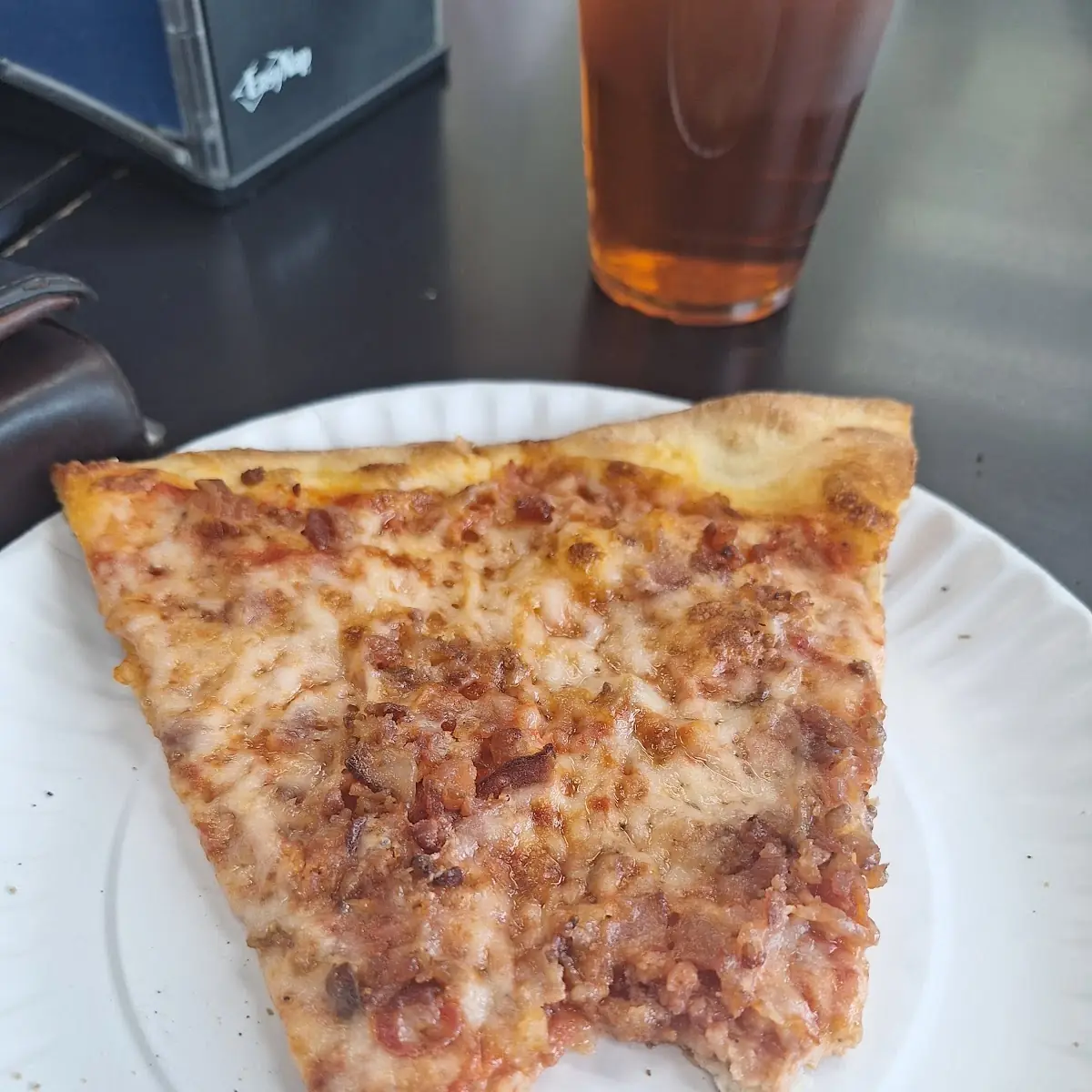 Bacon and Sausage Pizza Slice