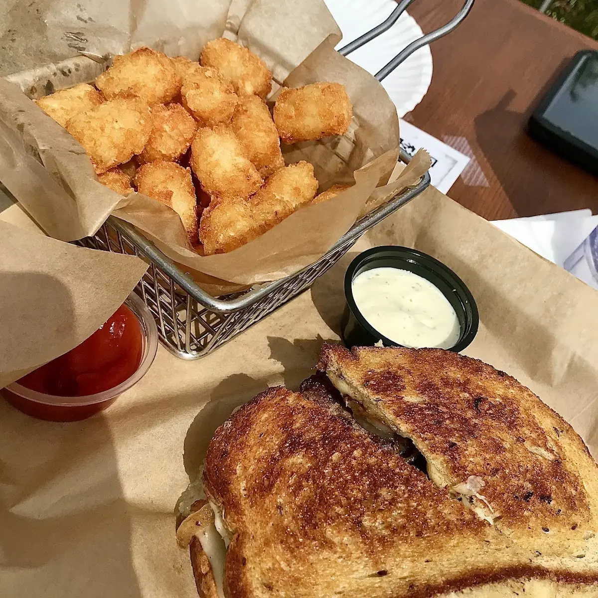 Patty Melt with Tater Tots