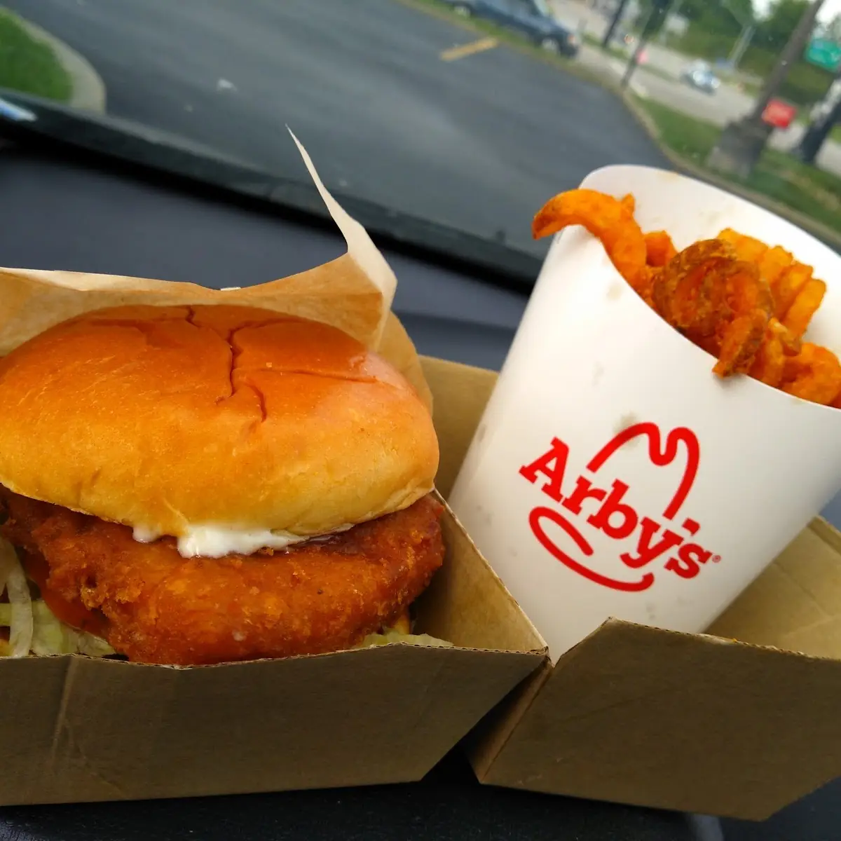 Fish Sandwich and Curly Fries