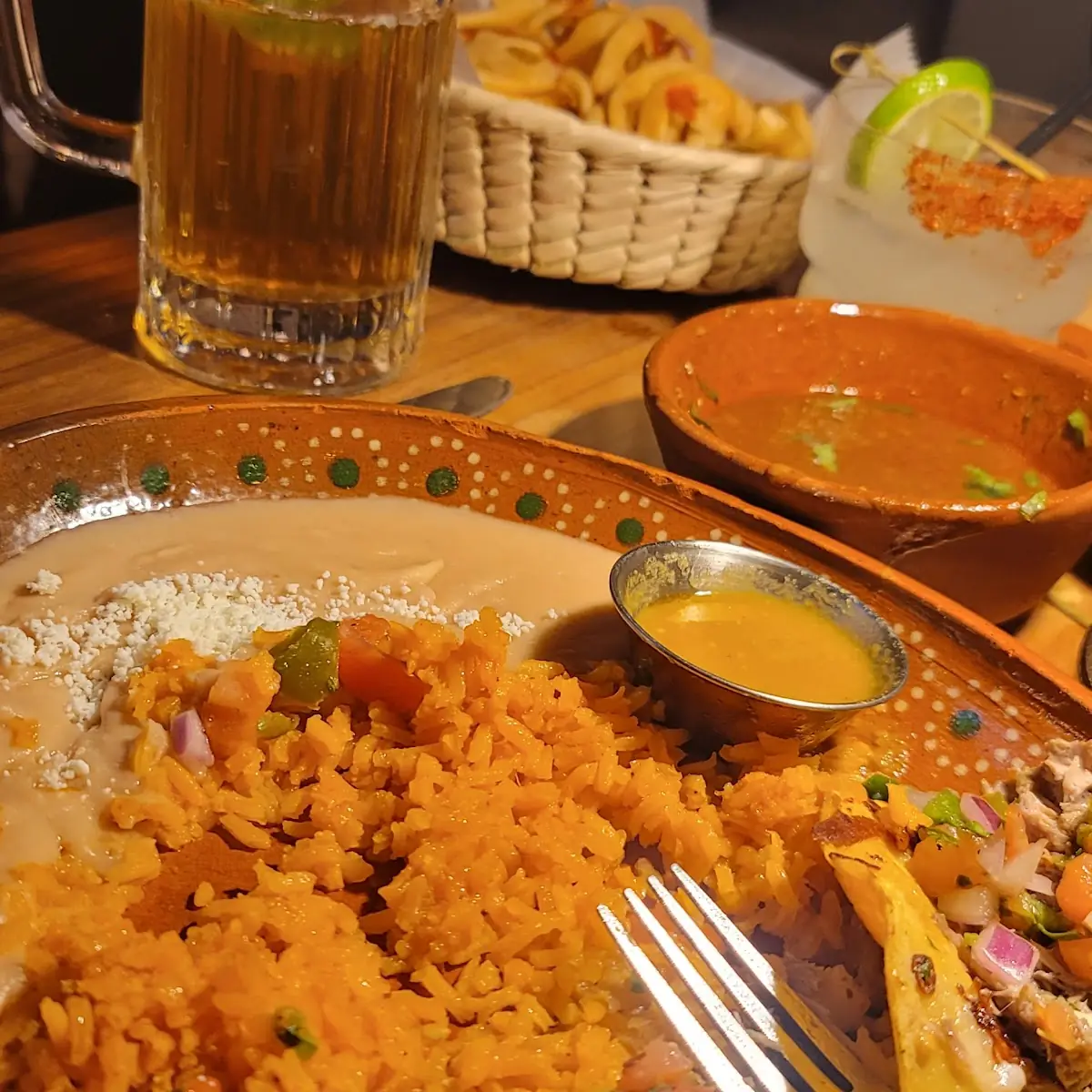 Carnitas Tacos Rice and Beans