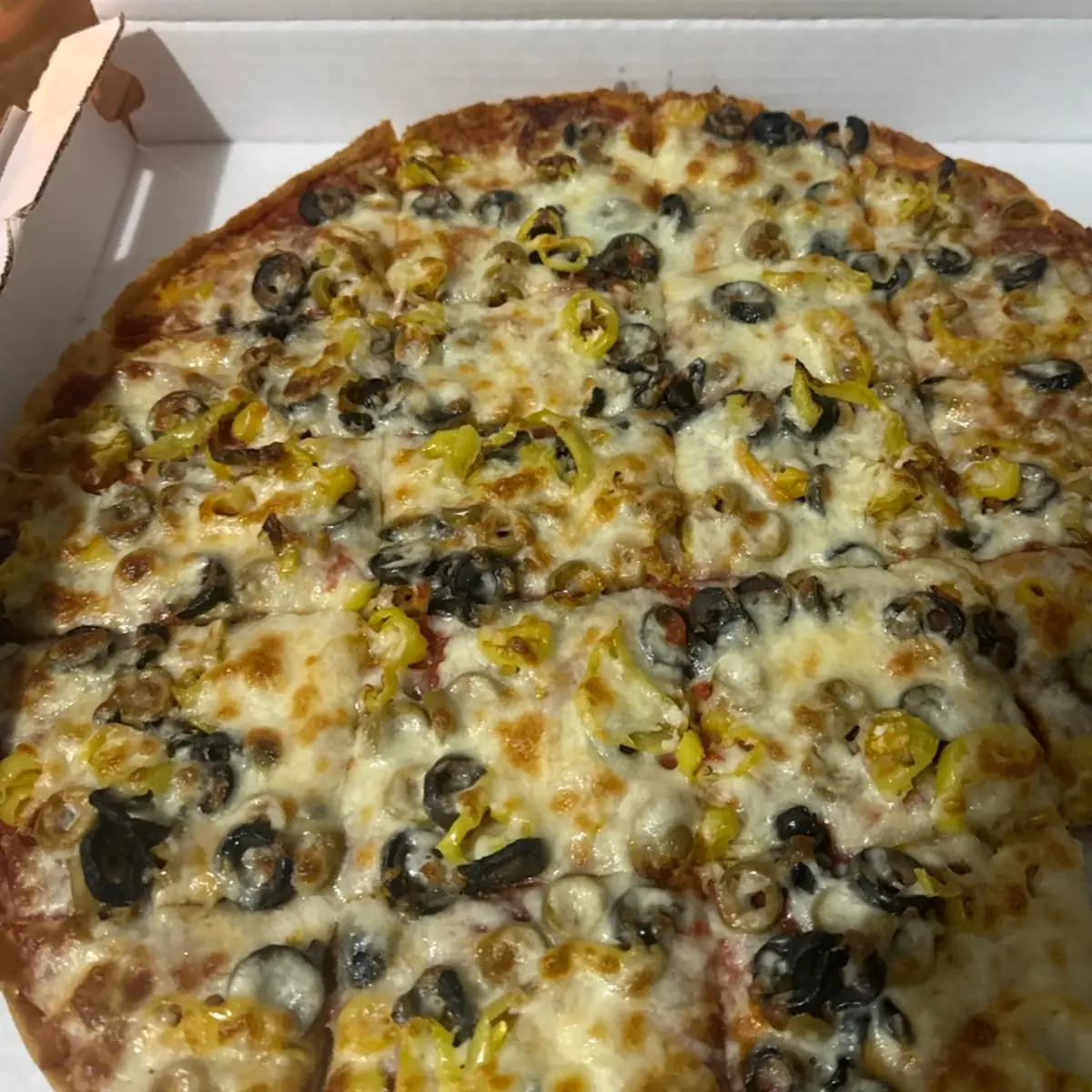 Thin Crust Pepperoni and Black Olive