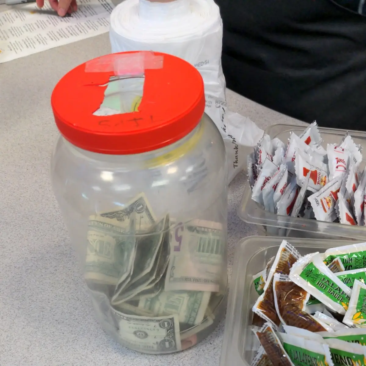 Tip Jar & Hot Sauce