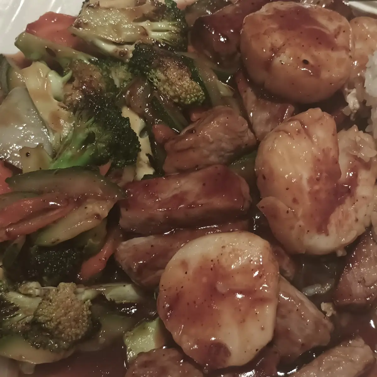 Steak and Scallops with Mixed Vegetables