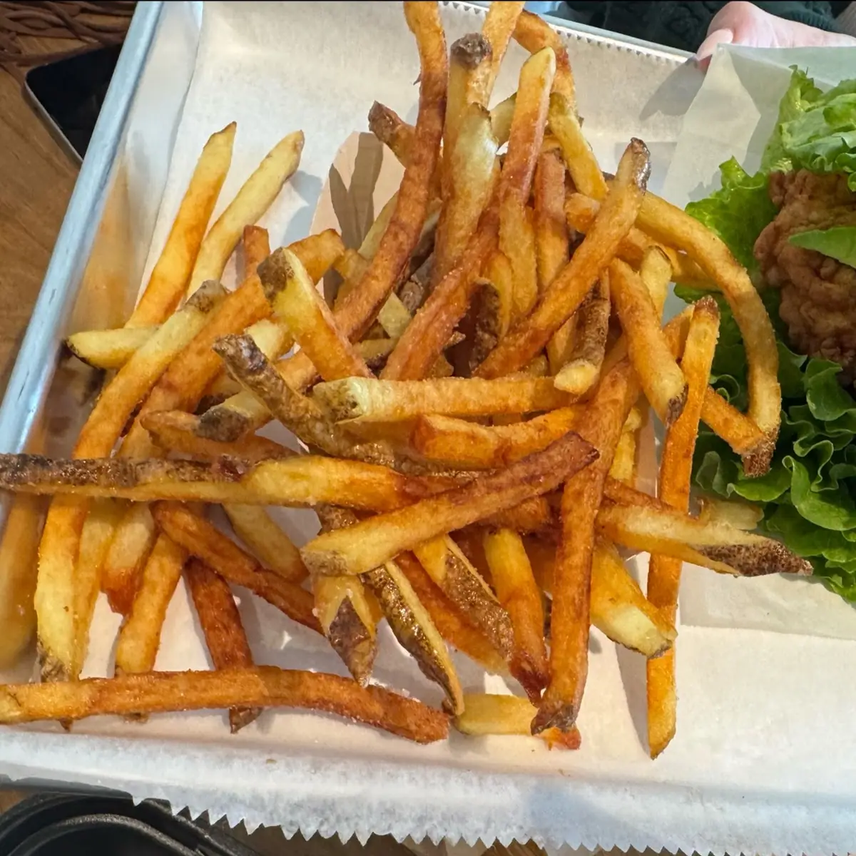 Avocado Chicken Lettuce Wrap with Fries