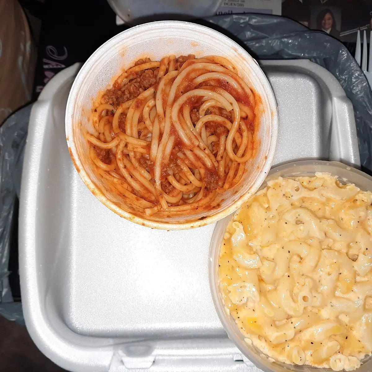 Spaghetti and Mac and Cheese