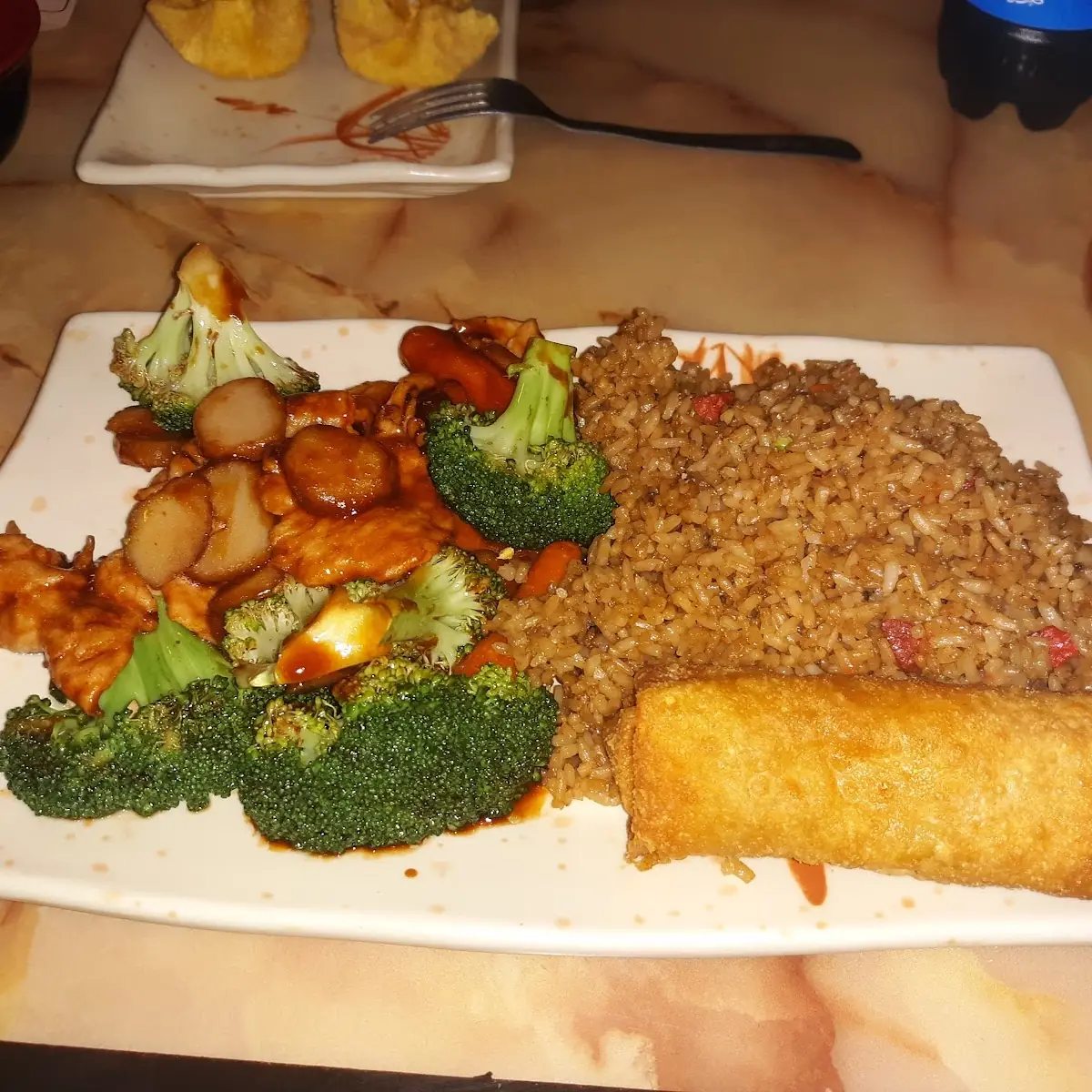 Chicken Broccoli with Fried Rice Combination