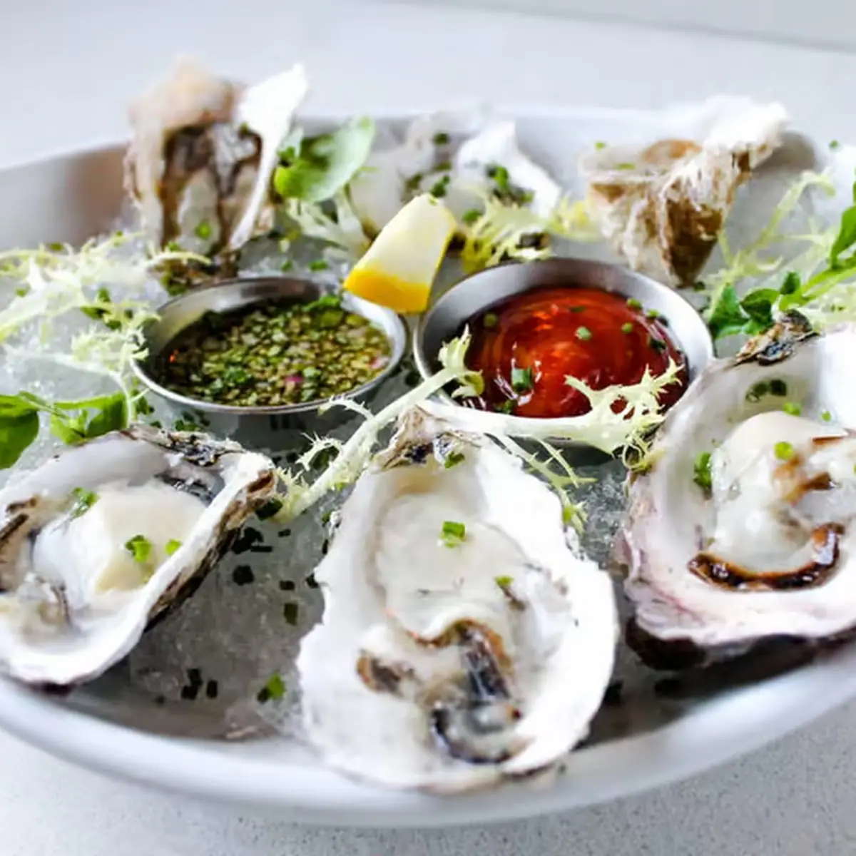 Freshly Shucked Oysters on the Half Shell