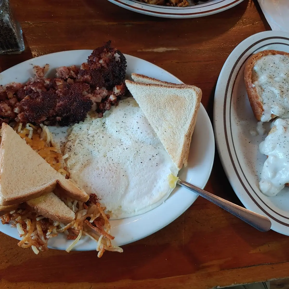 Corned Beef Hash and Biscuits and Gravy