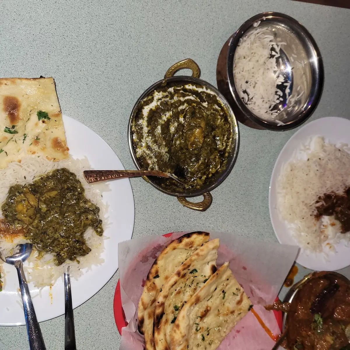 Biryani and Dal Makhani with Garlic Naan Bread
